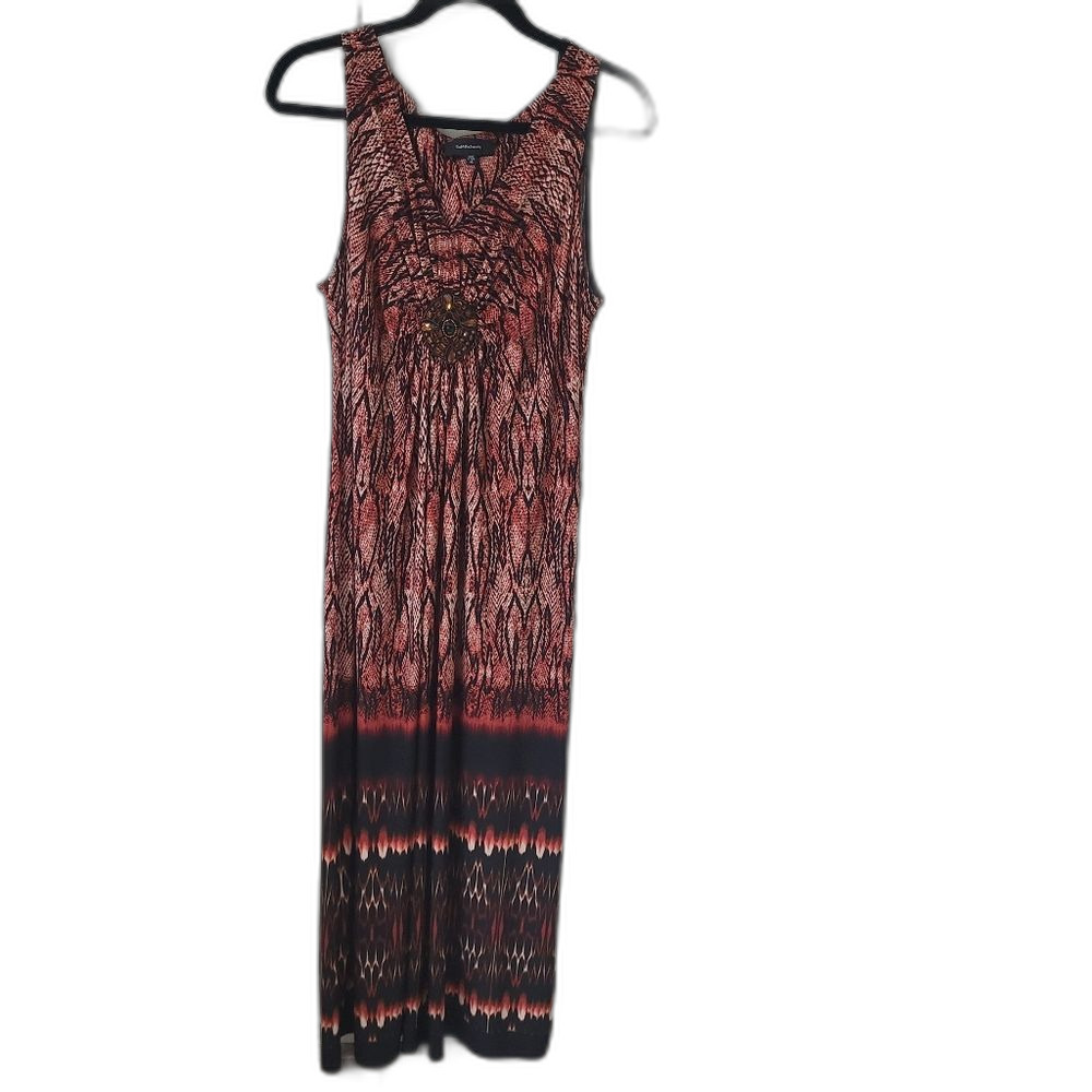 Sleeveless Maxi Dress - Beautiful Fall Colors - Size 16